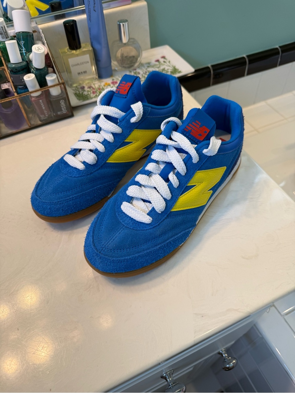 NEW New Balance RC42 Royal Blue Sneakers with Yellow Logo